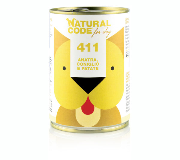 Natural Code DOG 411 gr. 400
ANATRA CONIGLIO E PATATA