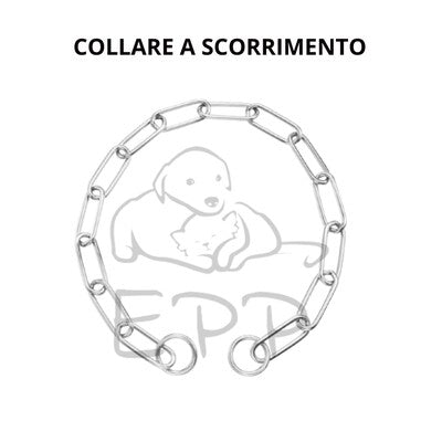 Kerbl - Collare Strangolo a catena in metallo con anelli lunghi ovali.
cm. 50 x 3