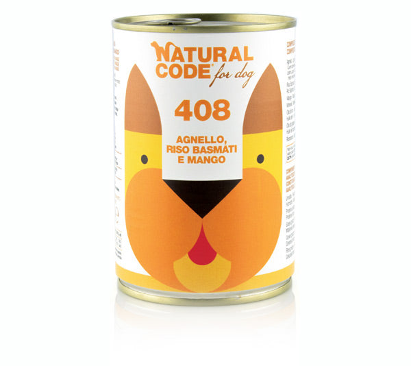 Natural Code DOG 408 gr. 400
AGNELLO RISO BASMATI E MANGO