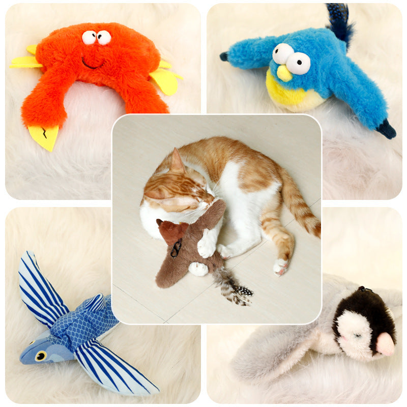 Gioco Interattivo in Peluche per Gatti - Uccello a Batterie USB
