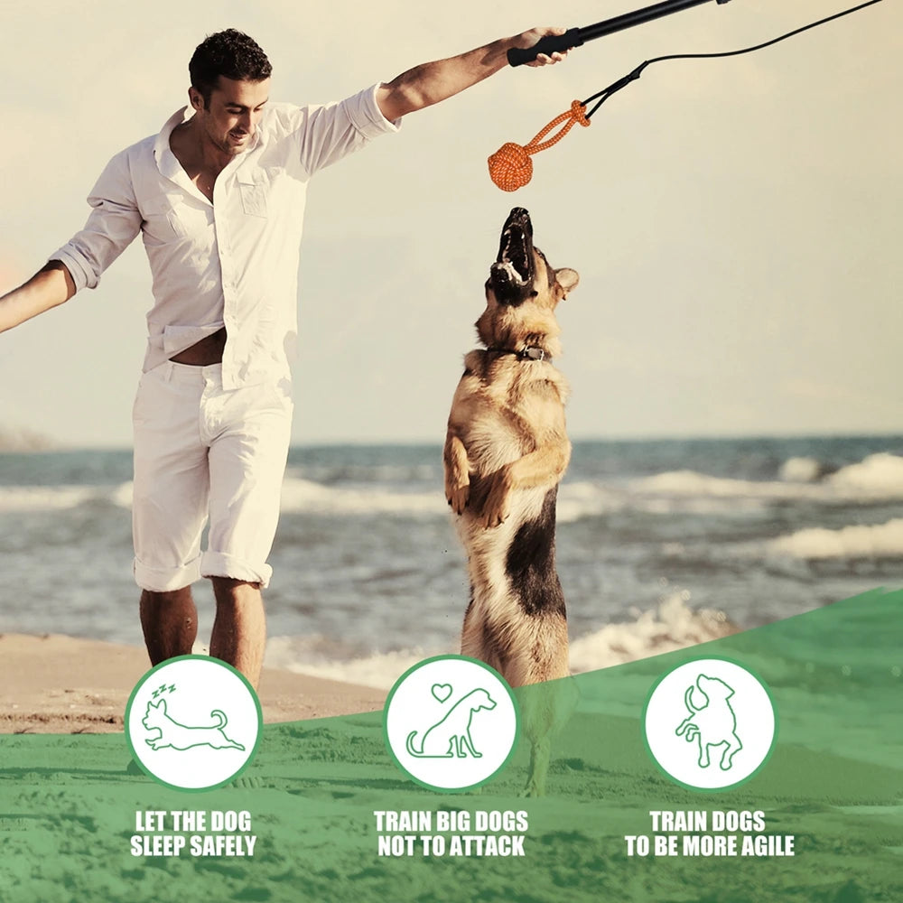 Estensibile Flirt Pole giocattoli interattivi per cani e per esercizi di allenamento all'aperto
