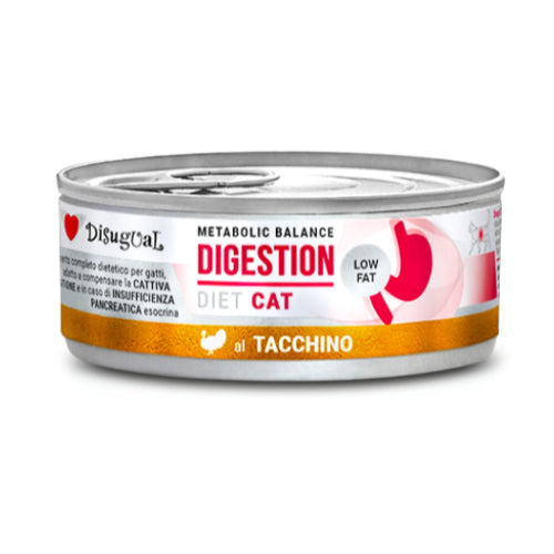 Disugual Diet Cat
Metabolic Balance
Patè Digestion Low Fat Gatto
gr. 85 Gusto Tacchino