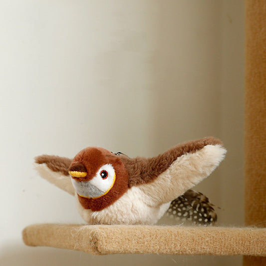 Gioco Interattivo in Peluche per Gatti - Uccello a Batterie USB