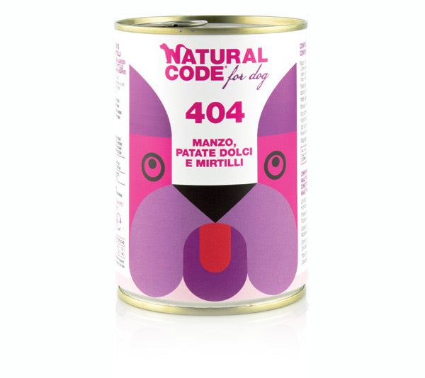Natural Code DOG 404 gr. 400
MANZO PATATE DOLCI E MIRTILLI