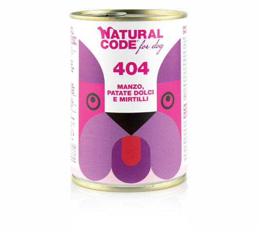 Natural Code DOG 404 gr. 400
MANZO PATATE DOLCI E MIRTILLI