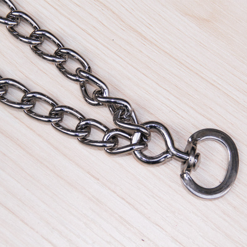 Collare in Metallo a Catena con Punte Arrotondate per Addestramento Cani
