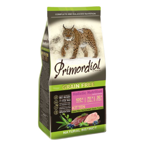 Primordial Holistic Cat Kitten Grain Free Anatra e Tacchino 2kg