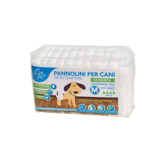 Leo Pet - Pannolini Mutanda assorbente per cani 12 PZ. Misura M, ø45-66, lungh, 45-53 CM, KG. 7-16