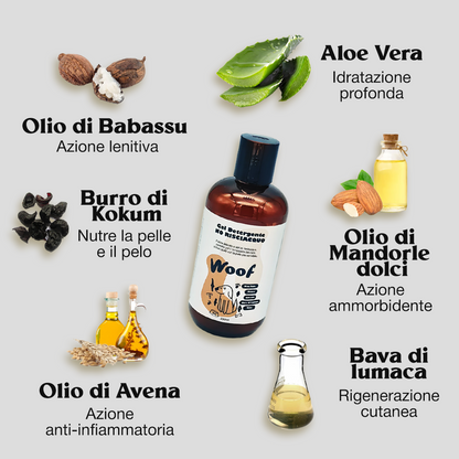 Gel Detergente WoofCare Senza Risciacquo - Pulizia Rapida e Profumata per Cane e Gatto