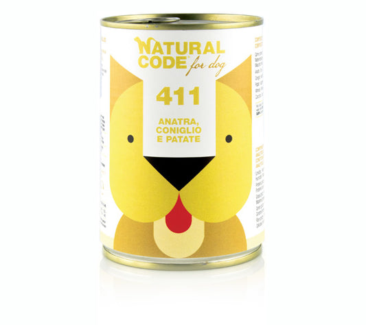 Natural Code DOG 411 gr. 400
ANATRA CONIGLIO E PATATA