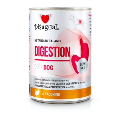 Disugual Diet Dog 
Metabolic Balance
Patè Digestion Low Fat  Cane
gr. 400 Gusto Tacchino