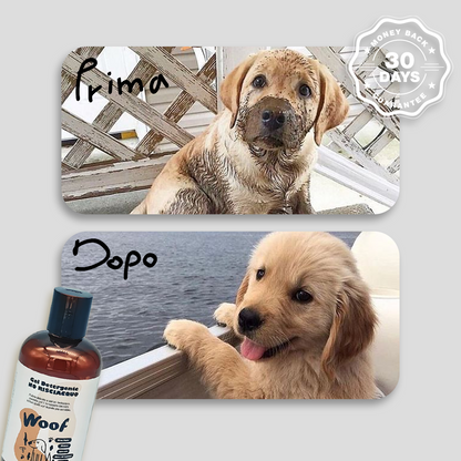 Gel Detergente WoofCare Senza Risciacquo - Pulizia Rapida e Profumata per Cane e Gatto