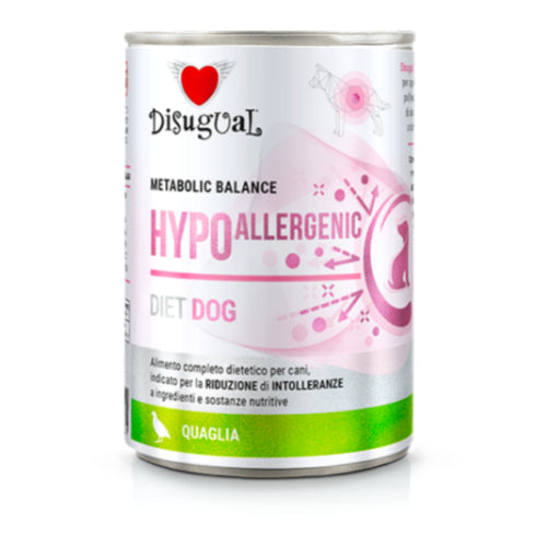 Disugual Diet Dog 
Metabolic Balance
Patè Hypoallergenic Cane
gr. 400 Gusto Quaglia