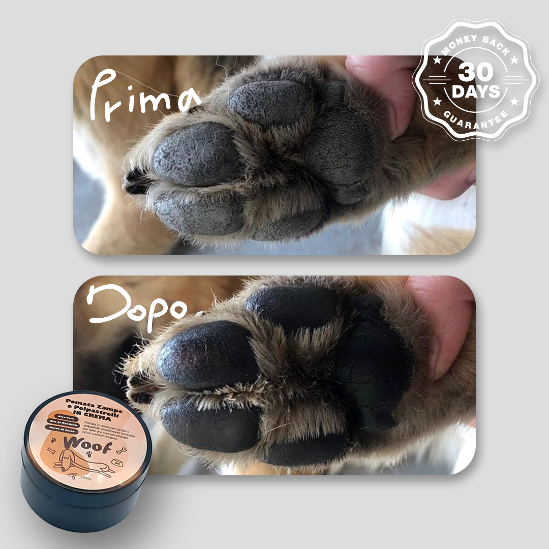 Pomata Protettiva WoofCare per Zampe e Polpastrelli - Crema Nutriente Riparatrice per Cane e Gatto
