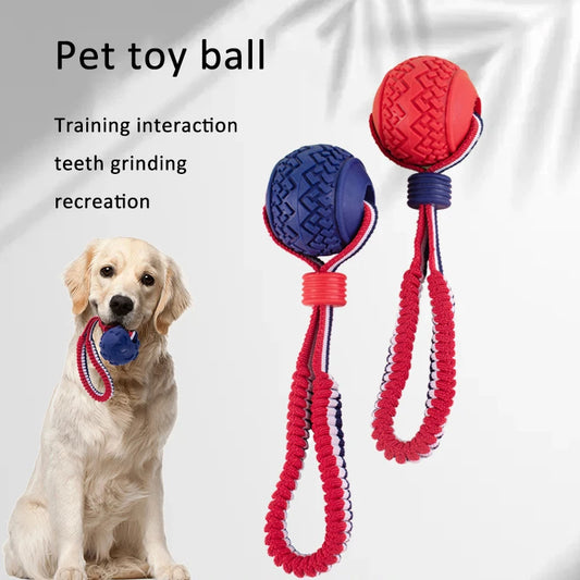 Palla giocattolo con corda per cani