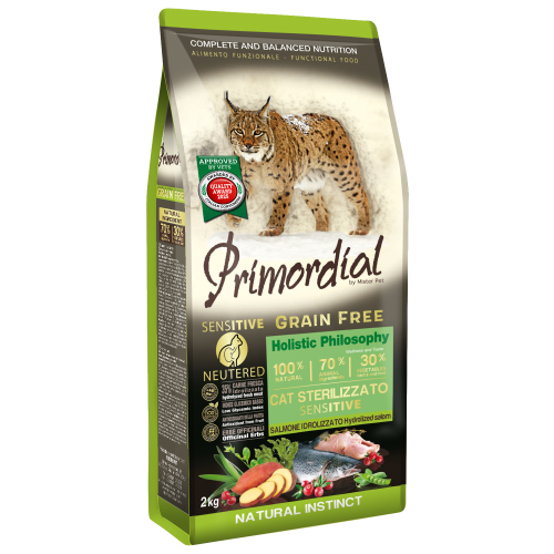Primordial Holistic Cat Sterilizzato Sensitive | Salmone Idrolizzato Grain-Free – 6 kg
