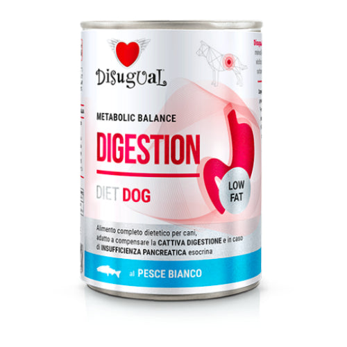 Disugual Diet Dog 
Metabolic Balance
Patè Digestion Low Fat  Cane
gr. 400 Gusto Pesce Bianco