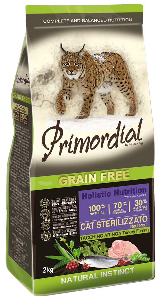 Primordial Gatto ADULT STERILIZZATO-​NEUTRED TACCHINO-​ARINGA 2kg