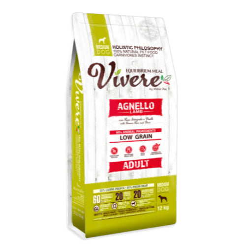 Vivere Dog Adult Medium Agnello e Riso
 12 kg.