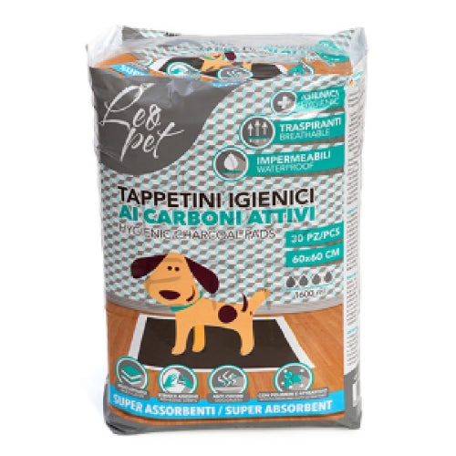 Leo Pet - Traversine per cani carboni attivi mis. cm. 60x60 conf. da pz.30