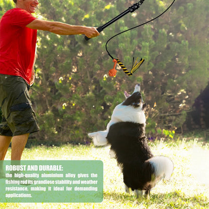 Estensibile Flirt Pole giocattoli interattivi per cani e per esercizi di allenamento all'aperto