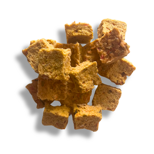 Cubotti di Arista di Maiale con Patate Dolci e Carote | Snack Artigianale per Cani 60g