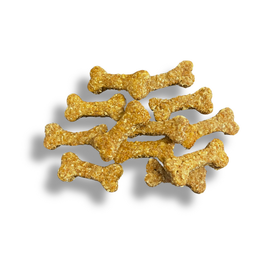 Ossetti Mela Banana Cocco M - Biscotti Artigianali per Cani con Farina Integrale e Frutta Fresca