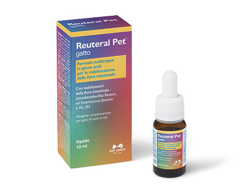 Reuteral Pet Gatto - Integratore Probiotico Intestinale con 13,6 Miliardi di Fermenti - goffe 10 ml NBF Lanes