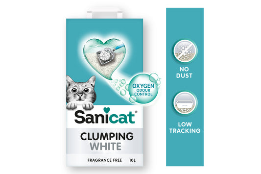 Lettiera Agglomerante per Gatti Sanicat White Clumping | Bentonite Bianca Senza Profumo – 8L
