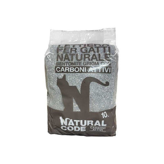 Natural Code - Lettiera Bentonite Grigia con Carboni Attivi per Gatti 10 L. Neutra
