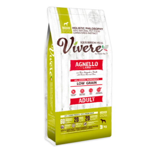 Vivere Dog Adult Medium Agnello e Riso 3 kg.