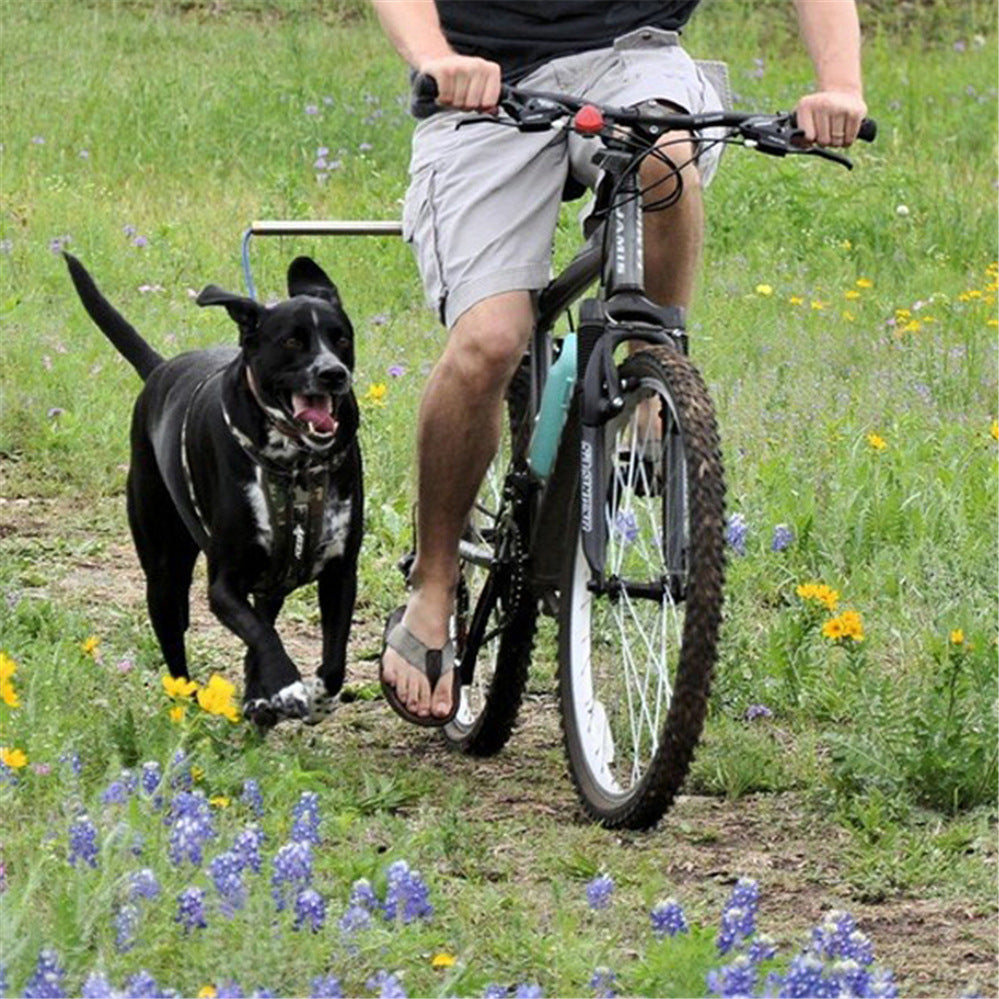 Braccio in metallo per bicicletta con aggancio morbido per allenamento del cane
