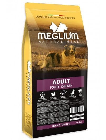 Meglium Gold Adult Pollo 14kg - Crocchette Premium con 31% Carni per Cani Adulti