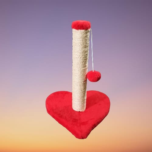 Leo Pet - Tiragraffi per gatti Cuore Rosso in corda Sisal. 30x40x50H