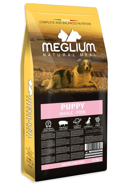 Meglium Gold Puppy Suino  2.5 kg.- Crocchette Premium per Cuccioli con 32% Proteine