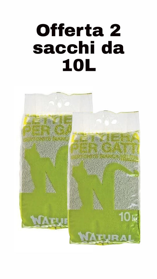 Natural Code - Lettiera Bentonite Agglomerante per Gatti 10L Neutra | 100% Naturale Senza Polvere 2 confezioni