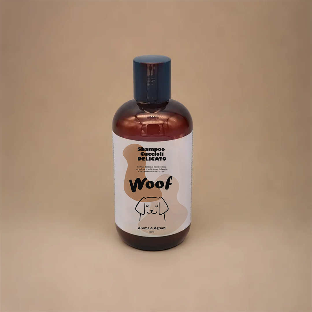 Shampoo Cuccioli Delicato Woof - Naturale con Camomilla, Calendula e Bava di Lumaca 200ml