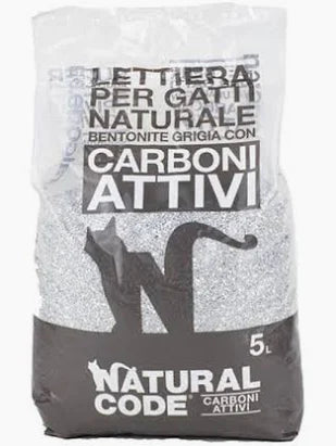 Natural Code - Lettiera Bentonite con Carboni Attivi 5L Gatti | Controllo Odori Superiore 100% Naturale