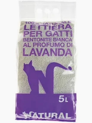Natural Code - Lettiera Bentonite Agglomerante 5L Lavanda - 100% Naturale Anti-Odore per Gatti