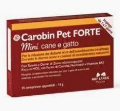 Carobin Pet Forte Mini 15 Compresse - Integratore per Diarrea Acuta Cani e Gatti